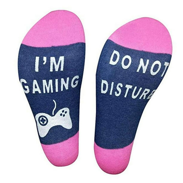 Unisex Novelty Socks Do Not Disturb I Am Gaming Funny Letter Printed Socks Gift 